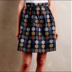 Anthropologie A line skirt Hutch polka dot Retro